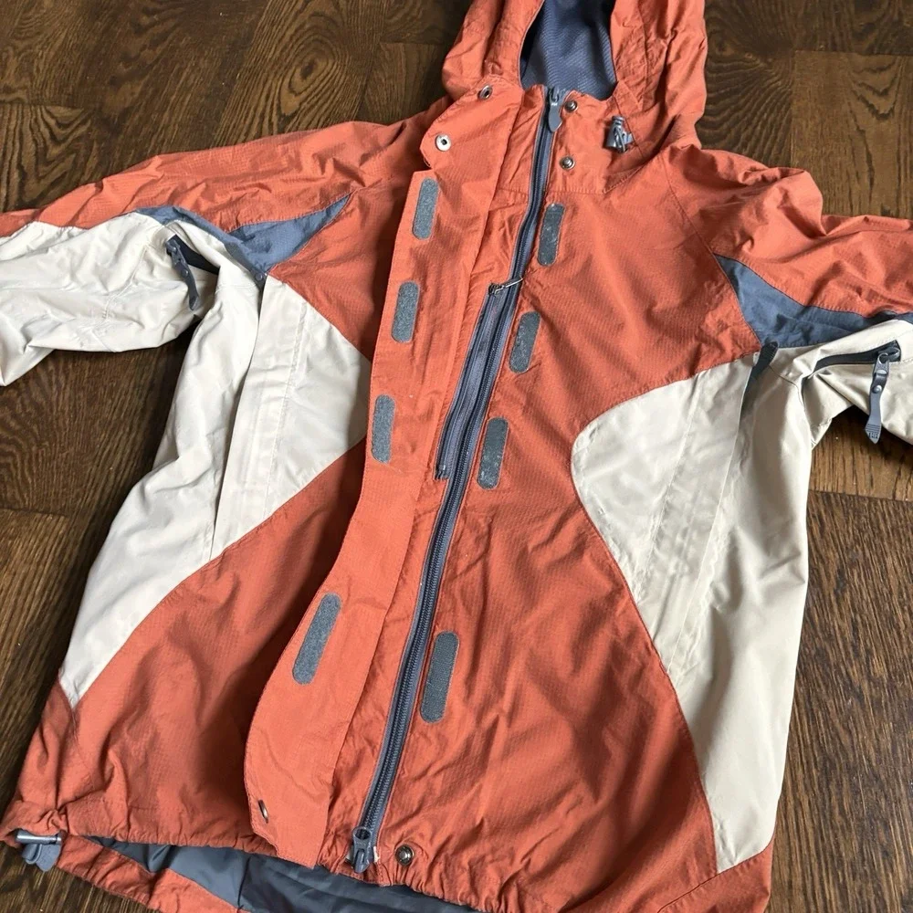 Helly Hansen Ski Jacket Mens XS Helly Tech Colorblock Waterproof Hooded Orange
